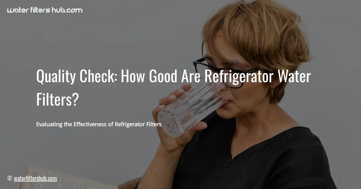 Quality Check: How Good Are Refrigerator Water Filters?
