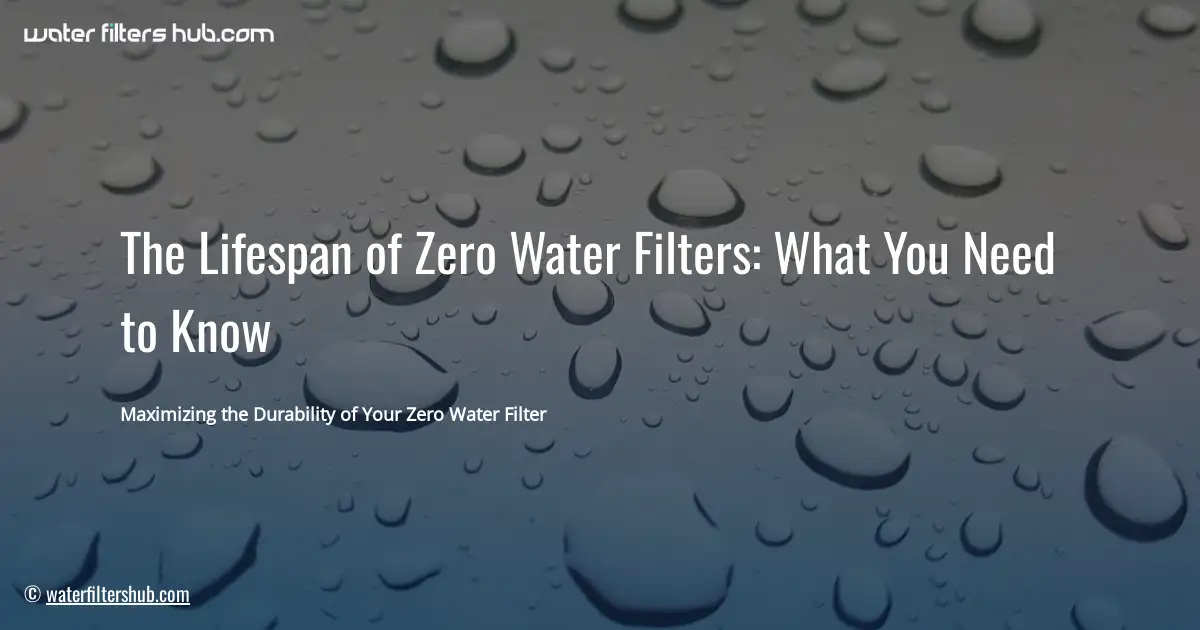 The Lifespan of Zero Water Filters: What You Need to Know